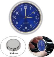 🕒 eeekit car clock - luminous quartz analog watch | universal stick-on mini clock for car, boat, bike & home (blue) logo