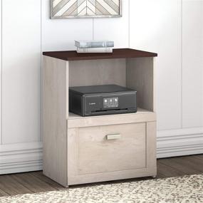 img 3 attached to 🗄️ Bush Furniture Townhill Lateral File Cabinet: Stylish Washed Gray & Madison Cherry Design