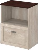 🗄️ bush furniture townhill lateral file cabinet: stylish washed gray & madison cherry design logo