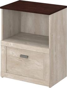 img 4 attached to 🗄️ Bush Furniture Townhill Lateral File Cabinet: Stylish Washed Gray & Madison Cherry Design