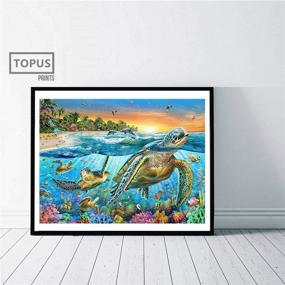 img 2 attached to 🎨 Enhance Your Home Décor with Topus 2 Pack 5D DIY Diamond Painting Full Drill Kits – Sea Turtle and Beach & Conch Designs (12X16inch)