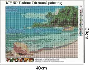 img 3 attached to 🎨 Enhance Your Home Décor with Topus 2 Pack 5D DIY Diamond Painting Full Drill Kits – Sea Turtle and Beach & Conch Designs (12X16inch)