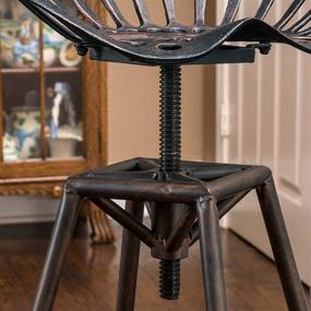 img 2 attached to 🪑 Chapman Saddle Barstool by Christopher Knight Home - Sleek Black Brush Copper Design