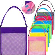 🏖️ colorful mesh пляжные сумки: стильное хранение морских ракушек и сокровищ (3 цветовых набора, 3 размерных набора) логотип