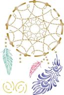 dreamcatcher stencil, 5 x 7.5 inch (s) - decorative wall stencils for painting template, ideal for dream catcher design logo