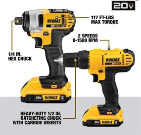 img 3 attached to 🔧 DEWALT 20V Max Cordless Drill Combo Kit (DCK1020D2): 10 Essential Tools for Ultimate Efficiency