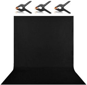 img 4 attached to Hemmotop 6 x 9ft Black Backdrop: Premium Polyester Fabric Screen for Photography, Parties, and Weddings, with 3 x Backdrop Clip Clamps