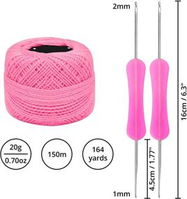 img 3 attached to 🧶 Kurtzy Colorful Crochet Yarn Set - 10 Balls of Coloured Cotton Yarn with 2 Crochet Hooks - 1500m/1640 Yards Total - Lightweight & Versatile Crafting Thread