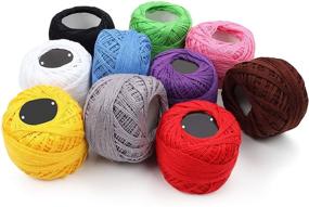 img 1 attached to 🧶 Kurtzy Colorful Crochet Yarn Set - 10 Balls of Coloured Cotton Yarn with 2 Crochet Hooks - 1500m/1640 Yards Total - Lightweight & Versatile Crafting Thread