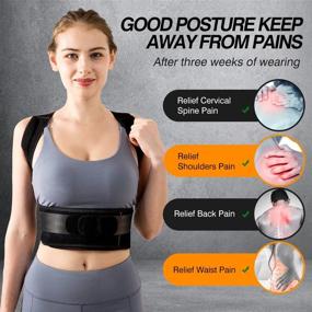 img 2 attached to 🌟 Adjustable Upper and Middle Back Brace for Improved Posture and Pain Relief - Breathable Back Posture Corrector for Women & Men, with Support (X-Large, 39-46 Inch)