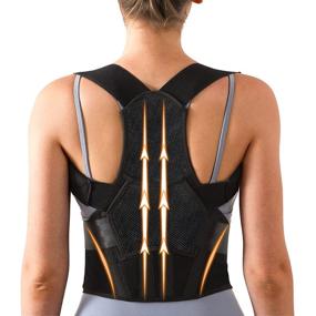 img 4 attached to 🌟 Adjustable Upper and Middle Back Brace for Improved Posture and Pain Relief - Breathable Back Posture Corrector for Women & Men, with Support (X-Large, 39-46 Inch)