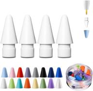 lingxiu pencil tips replacement for apple pencil - 1st & 2nd gen (4 pack), ipencil ipad pro compatible - 16 colors silicone nibs tip protector cover (48 pack), fit ipad pencil (52 pack) logo
