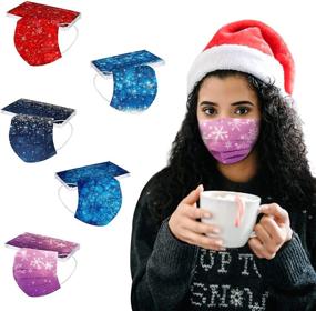 img 4 attached to Christmas Disposable Face_Masks Fashion Protection