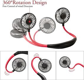 img 1 attached to 🌬️ USB Rechargeable Hanging Neck Fan with Aromatherapy, 3 Speeds & LED Lights - Portable Personal Fan for Sports, Home, Office, Travel