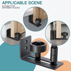 img 2 attached to FREDBECK Sliding Barn Door Floor Guide - 8 Setup Options, Black, Adjustable Barn Door Bottom Guide with Powder Coating. Super Smooth and Quiet Operation. Easy Installation, Flush to Floor.