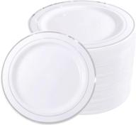 🍽️ wellife 72-piece silver plastic dinner plates - 10.25" disposable plates, premium hard plastic lunch plates for wedding and parties logo