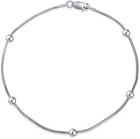 img 3 attached to Stylish and Dainty Snake Chain Anklet - Sterling Silver, Made in Italy, 9 Inch Length - Ideal for Women and Teens
