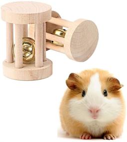 img 1 attached to 🐹 5-Piece Hamster Chew Toys Set - Vankcp Natural Wooden Toys for Pets, Teeth Care Molar Balls for Small Animals, Cats, Rabbits, Rats, Guinea Pigs (5P)