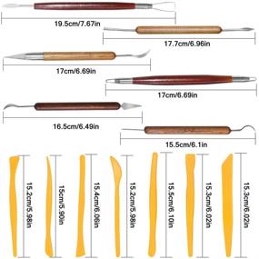 img 2 attached to SENHAI Pottery Clay Sculpting Tools: 6 Wooden Handle Carving & 7 Plastic Shaping Tools for Ceramic Sculpture, Trimming, Cutting