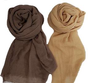 img 2 attached to 💃 Stylish and Versatile Jimzu Colors Cotton Lightweight Scarves for Women's Fashionable Accessories