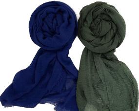 img 1 attached to 💃 Stylish and Versatile Jimzu Colors Cotton Lightweight Scarves for Women's Fashionable Accessories