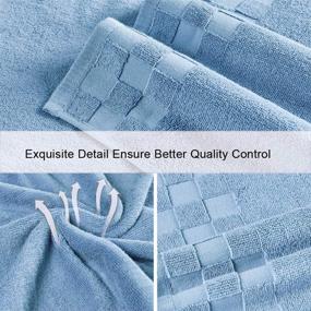 img 1 attached to DIAOJIA 6 Piece Bath Towel Set: Blue, Soft, 100% Cotton, Anti-Odor, Highly Absorbent and Quick-Drying Towels for Bathroom - Includes 2 Bath Towels, 2 Washcloths, and 2 Hand Towels