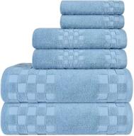 diaojia 6 piece bath towel set: blue, soft, 100% cotton, anti-odor, highly absorbent and quick-drying towels for bathroom - includes 2 bath towels, 2 washcloths, and 2 hand towels logo