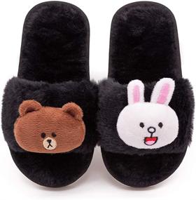 img 1 attached to Slippers Fluffy Outdoor Rainbow Numeric_1_Point_5 Boys' Shoes and Slippers