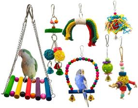 img 4 attached to 7 Piece Bird Parrot Chewing Toys