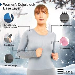 img 3 attached to 🏃 Women's Dry Fit Running T-Shirts with Thumbholes - Long Sleeve Compression Thermal Workout Tops