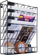 📎 spacrea 6 tier hanging file holder organizer - wall mounted file organizer for office, school or home (black) логотип