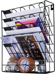 img 2 attached to 📎 Spacrea 6 Tier Hanging File Holder Organizer - Wall Mounted File Organizer for Office, School or Home (Black)