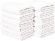 🏆 premium quality amazon basics cotton hand towels, white - 12-pack: perfect addition to your home essentials logo