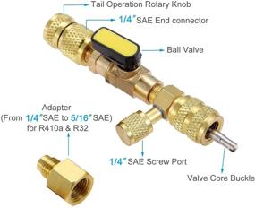 img 3 attached to 🔧 Garberiel Valve Core Remover Installer Tool: SAE 1/4 & 5/16 Ports for R22 R12 R407 R410 R404 R32 R600 A/C - Includes 5 Valve Cores with Teflon Seal