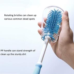 img 2 attached to 🧼 Simplify Cleaning Routine with Swiftrans Straight Handle Silicone Bottle Cleaning Brush Kit - Includes Bottle Brush, Straw Brush, Nipple Brush - Hangable & Portable!