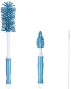 img 4 attached to 🧼 Simplify Cleaning Routine with Swiftrans Straight Handle Silicone Bottle Cleaning Brush Kit - Includes Bottle Brush, Straw Brush, Nipple Brush - Hangable & Portable!