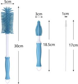img 3 attached to 🧼 Simplify Cleaning Routine with Swiftrans Straight Handle Silicone Bottle Cleaning Brush Kit - Includes Bottle Brush, Straw Brush, Nipple Brush - Hangable & Portable!