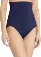 π anne cole women's color blast solids super high waist shape control bikini bottom: flattering and functional swimwear for stylish ladies logo