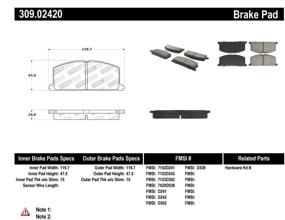 img 3 attached to Улучшите тормозные характеристики с помощью колодок StopTech 309.02420 Sport: шимы и крепеж включены.