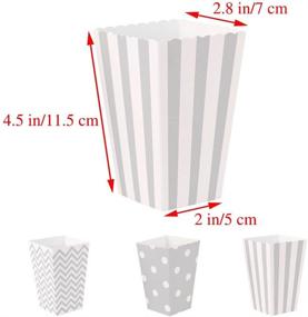 img 1 attached to 🍿 36pcs Cardboard Popcorn/Candy Boxes with Polka Dot, Stripe Chevron, and Ripple Patterns - Ideal for Birthday, Bridal and Baby Showers, Carnival/Graduation Parties, Movies, Fiesta, and Dessert Tables - Wedding Party Supplies