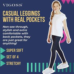 img 1 attached to 👖 VIGOSS Leggings: Trendy Patterned Girls' Clothing with Stretch and Style