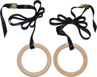 prosourcefit wooden gym rings with straps: perfect for home or gym total body conditioning логотип