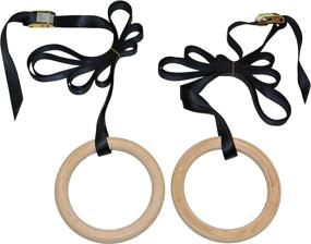 img 4 attached to ProsourceFit Wooden Gym Rings with Straps: Perfect for Home or Gym Total Body Conditioning