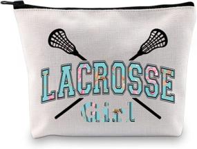 img 4 attached to POFULL Girls Lacrosse Player Gift - Lacrosse Coach Cosmetics Bag for Player, Goalie, and Team - Lax Gift (Lacrosse Girl Bag) with Improved SEO