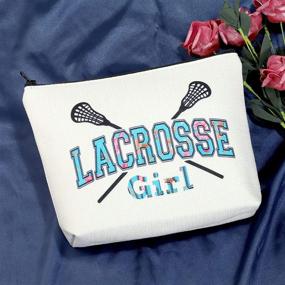 img 3 attached to POFULL Girls Lacrosse Player Gift - Lacrosse Coach Cosmetics Bag for Player, Goalie, and Team - Lax Gift (Lacrosse Girl Bag) with Improved SEO