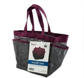 img 2 attached to 🛁 Convenient and Stylish Homz Mesh Shower Tote: Dark Grey with Burgundy Trim