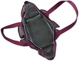 img 1 attached to 🛁 Convenient and Stylish Homz Mesh Shower Tote: Dark Grey with Burgundy Trim