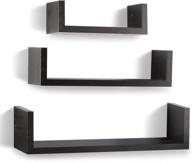 🔖 sagler floating shelves set: 3 wall shelves with espresso finish - premium quality wooden shelves logo