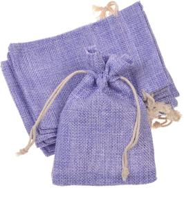 img 1 attached to 🎁 Pack of 10pcs BCP Double Linen Drawstring Bags/Gift Bag Pouch for Party/Wedding, Purple, 5.25 x3.75 Inches