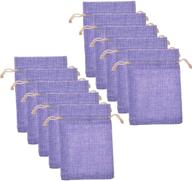 🎁 pack of 10pcs bcp double linen drawstring bags/gift bag pouch for party/wedding, purple, 5.25 x3.75 inches logo